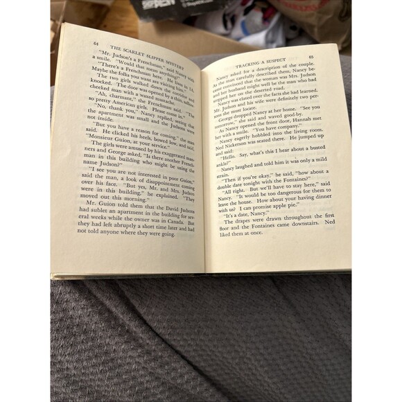 Nancy Drew Vintage 1954 #32 The Scarlet Slipper Mystery Carolyn Keene Blue Tweed - Picture 9 of 10